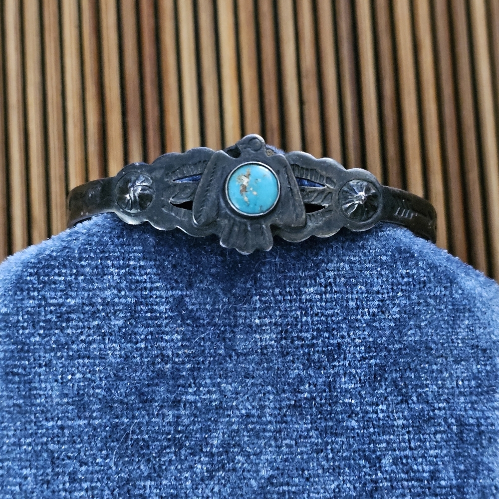 Sterling Silver Navajo Turquoise Childs Cuff Bracelet (Vintage)